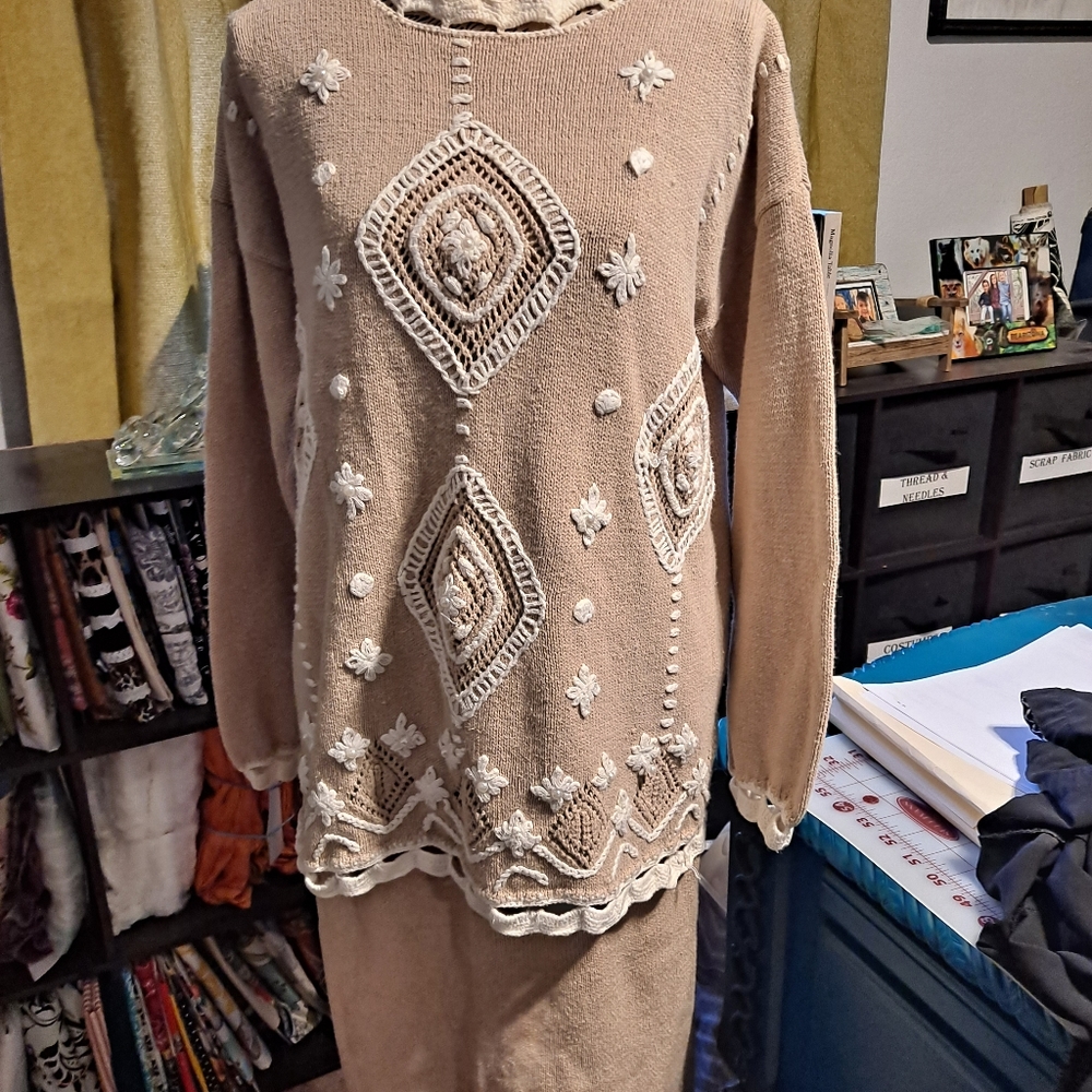 Worthington knit sweater and skirt set